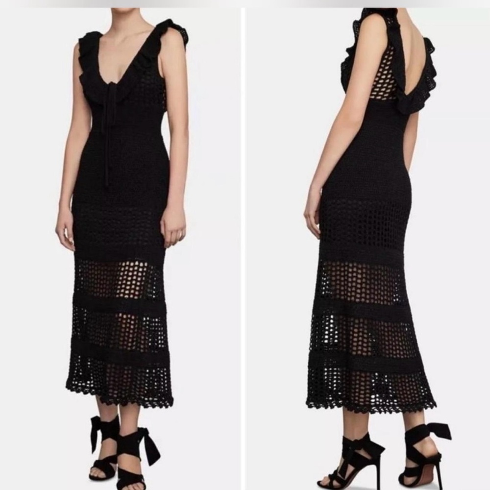 BCBGMaxAzria Black Crochet Maxi Dress